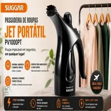 Passadeira Portátil Suggar Jet PV1000PT Vapor Potente Bivolt Ideal para Viagens