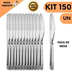 Kit 150 Facas De Mesa Em Aço Inox Resistente Para Jantar Buffet Restaurante Cozinha Bares