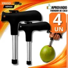 Furador de Coco Em Aço Inox Cabo Plástico Para Bares Praia Casa