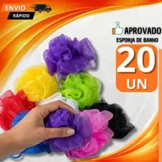Conjunto 20/15/10 Esponja De Banho Em Nylon Macia Bucha Cores Sortidas