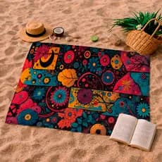 Canga de Praia Geometrica  Verão Estampada Tendencia Saida Piscina