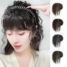 Tiara Com Peruca De Cabelo Para Mulheres Bandana Franja Mulher