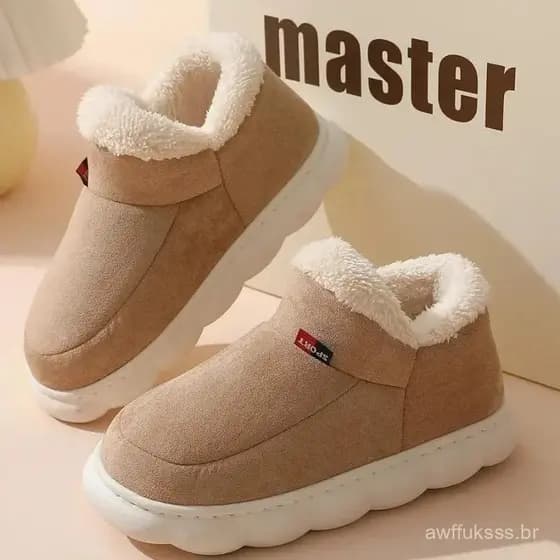 Inverno Feminino Sapatos Casuais Casa Para Homem 2025 Ao Ar Livre De Algodão Quente Mulher Interior Pelúcia Acolchoado C