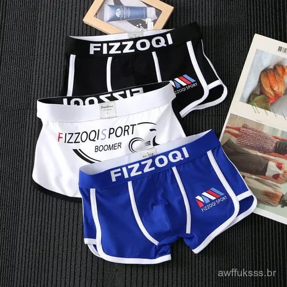 3PCS Combo de Roupa Íntima Masculina de Algodão, Boxer Shorts Modernos, Respirável e Estiloso, Cuecas de Cintura Média R