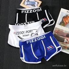 3PCS Combo de Roupa Íntima Masculina de Algodão, Boxer Shorts Modernos, Respirável e Estiloso, Cuecas de Cintura Média R