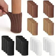 24pcs Meias para Cadeiras Pés Móveis Proteção de Chão Tricotada Almofadas Antiderrapantes Capas Silenciosas para Mesa 7w