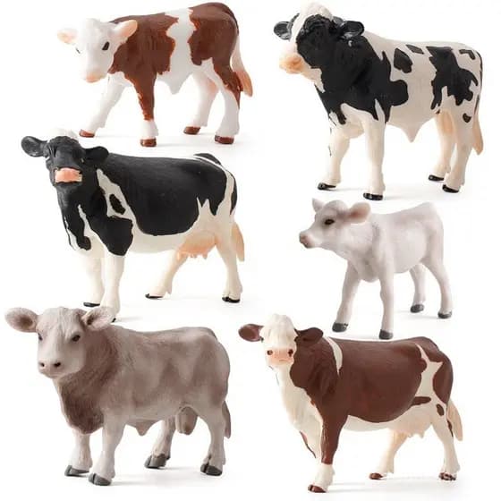 Simulação fazenda vaca modelo animal Acessórios Crianças Brinquedos