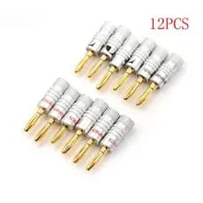 12 Unidades De Alto-Falante Nakamichi Dourado Plugue Banana Conector Conectores Adaptadores Agradáveis