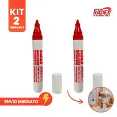 Kit com 2 Marcadores Para  Quadro Branco Radex Vermelho