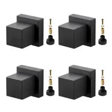 Kit 4 Acabamento Quadrado Preto Fosco em Metal Para Registro De Chuveiro Com Conversor Deca Para Docol
