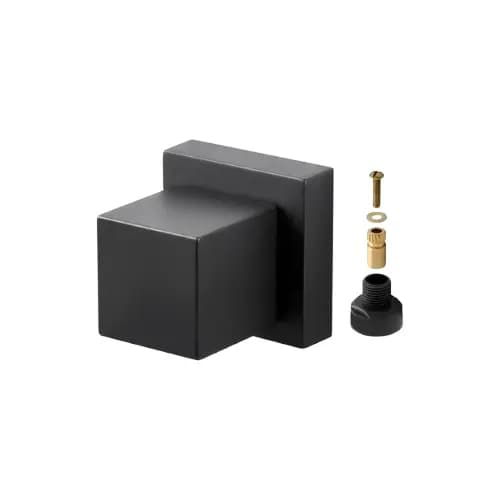 Acabamento Quadrado Preto Fosco em Metal Para Registro De Chuveiro Com Conversor Deca Para Docol