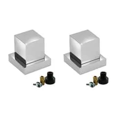 Kit 2 Acabamento Quadrado Cromado em Metal Para Registro De Chuveiro Com Conversor Deca Para Docol