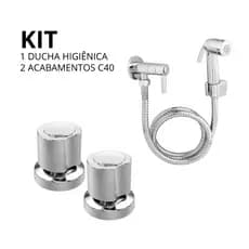 Kit Ducha Higiênica ABS Cromada + Acabamento C40 Padrão Deca Resistente