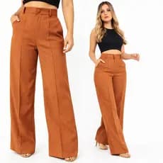 Calça Feminina Pantalona  Linho Rustico tecido Premium