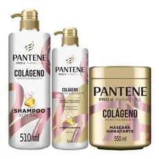 KIT PANTENE SHAMPOO 510ML + COND 510ML + MÁSCARA 550ML COLÀGENO