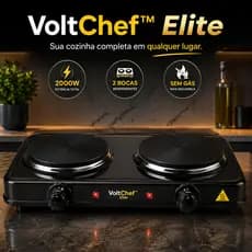 Fogareiro Elétrico 2 Bocas 220V 2000W Portátil Cozinha Compacta Aquecimento Rápido Fogão Elétrico Duplo Preto