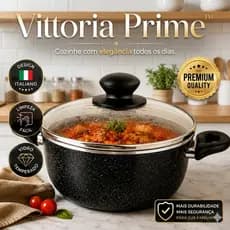 Caçarola Antiaderente Cerâmica 22cm Tampa Vidro Panela Cozinha Durável