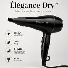Secador de Cabelo Profissional 1800W 127V Leve 400g Secagem Rápida 2 Velocidades Bico Direcionador