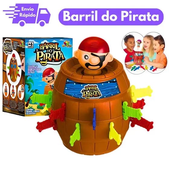 Brinquedo Barril Pirata Jogo Pula Pirata Original
