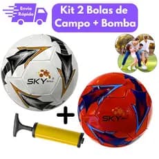 Kit 2 Bolas de Futebol Campo Profissional Nº 5 + Bomba de Ar Perfeito para Jogos e Treinos
