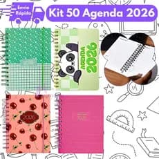 Kit 50 Agenda 2026 Diária Capa Dura Espiral Planner Caderneta Calendário Cor Sortidas
