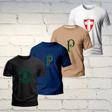 Kit 4 Camisetas Masculina Camisa Torcedor Time de Futebol 100% Algodao Mancha Verde