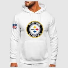 Jaqueta Casaco Moletom Canguru Blusa de frio time de futebol americano NFL Pittsburgh Steelers com capuz masculina femin