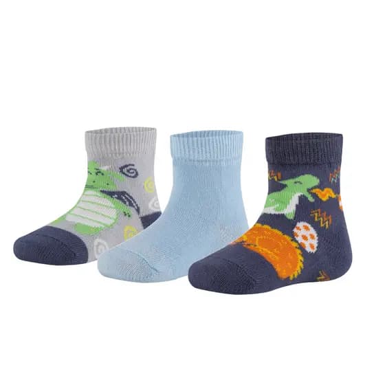 Meia soquete bebê menino - 1 kit com 3 pares