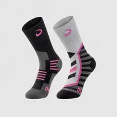 Meia Esportiva Canelada Cano Médio Feminina - 1 kit com 2 pares