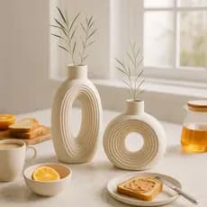 Conjunto Decorativo Love Duo Marfim – Esculturas com Design Fluido e Tom Neutro para Ambientes Elegantes