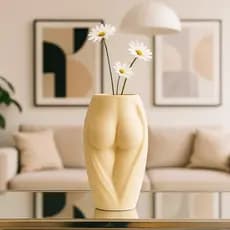 Vaso Decorativo Feminino Branco 15cm Sala Elegante Elaine