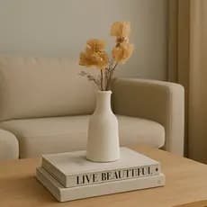 Vaso Decorativo Garrafa Branco 18cm Aparador Sala Design Minimalista