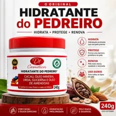 Hidratante do Pedreiro com Ureia 240g  Para Pés Rachados  Óleo de Amêndoas Glicerina  Cacau Corpo Mão Spa dos Pés