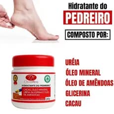 Creme de Pedreiro Com Ureia Para Pés Rachados  Mãos e Cotovelos Ressecados Ultra Hidratante Cacau , Óleo de amendoas