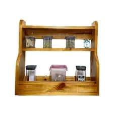 Porta Temperos de Parede em Madeira Pinus – Organizador Rústico e Prático para Cozinha