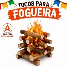 Lenha para Fogueira de Festa Junina 12kg Tocos 40cm de Madeira Eucalipto Arraiá São João Quermesse