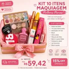 KIT 10 ITENS MAQUIAGEM VARIADOS MARCAS NACIONAIS