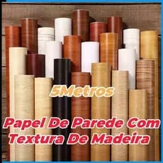 Papel Adesivo Cor Madeira 5 Metros Clara para Decoração de Sala, Quarto, Escritório