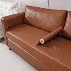 Filme Autoadesivo Couro Sintético Marrom Premium Resistente Água Óleo Desgaste Removível para Sofá Assento Carro Moto