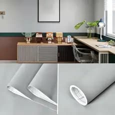 Papel Contact Adesivo Cinza Fosco 5m Lavável Decoração para Sala, Quarto, Cozinha e Móveis