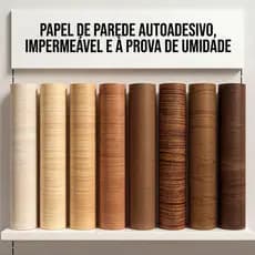 Papel Adesivo Madeira Laranja 5 Metros x 45cm Varias Cores para Decoração, Sala, quarto, Móveis
