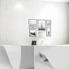 Papel Adesivo 3D Linhas Brancas  Luxo Autoadesivo Resistente Água Removível para Parede de TV e Comércio5M*45CM