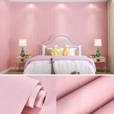 Papel Adesivo Rosa 10 Metros com Textura para Decoração de Quarto, Sala