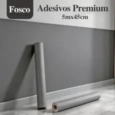 Papel Adesivo Cinza Liso Autocolante Removível Fácil Aplicação para Decoração, Parede e Sala de Estar