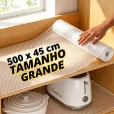 Forro Antiderrapante 45CM x 5M | Para Gaveta, Geladeira e Guarda‑Roupas, Transparente, Evita Deslizamento em Superfícies