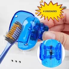 Kit com 4 Capas Protetoras para Escova de Dentes – Tipo Presilha Piranha