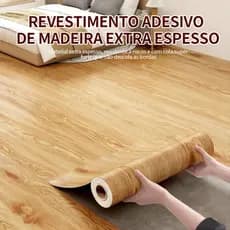 Adesivo Para Piso Pvc Textura De Madeira De Bege Cinza Claro Autocolante Proprio Para Chão Rolo De 5 Metros X 61cm