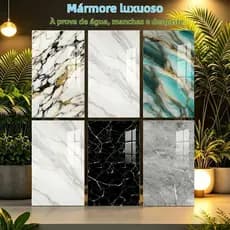 10/20/30/40PCMármore Luxuoso Adesivo de Parede À Prova de Água e Gordura Removível para Cozinha Banheiro60cm*30cm*3mm