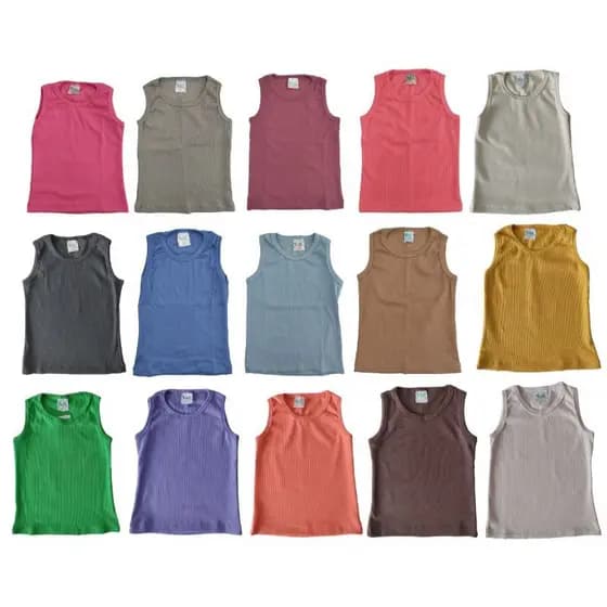 Kit com 3 Regatas Infantil Menina 1 ao 10 Anos