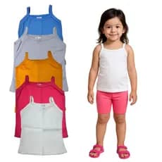 Kit com 3 Blusas de Alcinha Infantil Menina Regata Alcinha 1 ao 10 anos